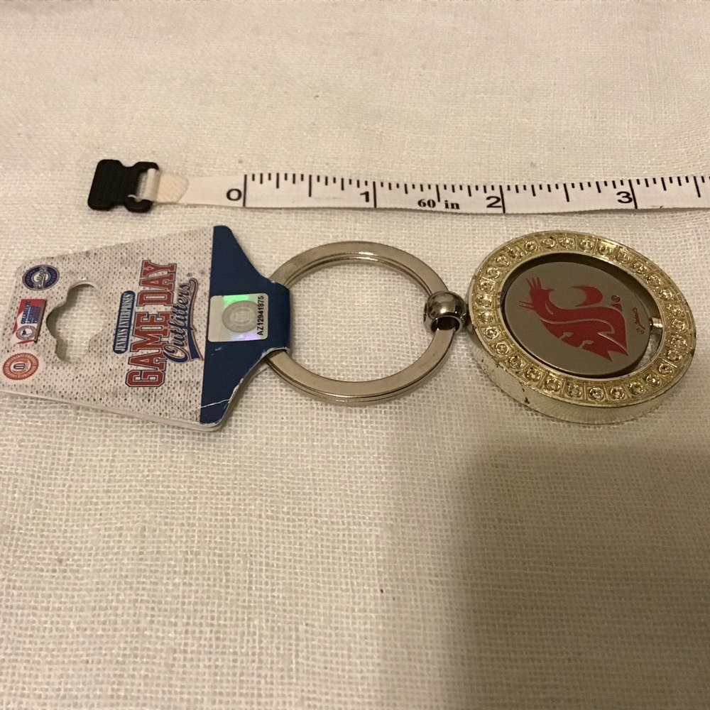 Washington State Rhinestone Spinner Keychain - Picture 4 of 4